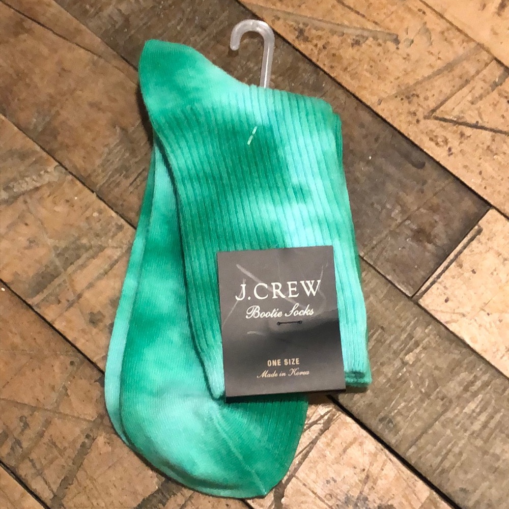 NWT J. Crew Green Tie Dye Bootie Socks